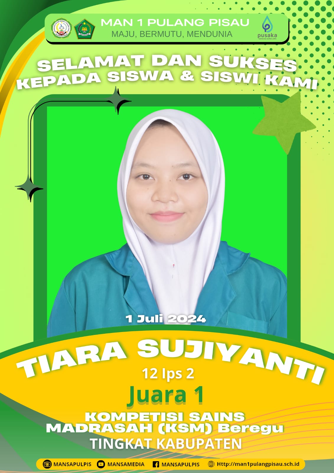 Tiara Sujiyanti Dkk Berhasil Meraih Juara 1 KSM Beregu 